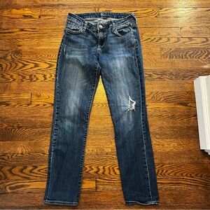 Kut from the Kloth‎ Jeans Women's Denim Straight Leg Low Rise Distressed 4